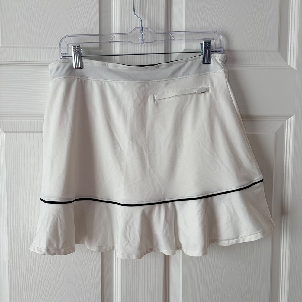 Slazenger Omagh Ruffle Knit Golf Skort Pure White Hydro-Dri WSG17015 Women's M - Picture 6 of 6